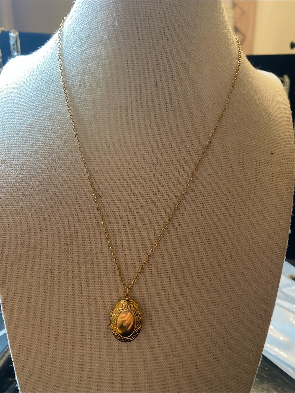 Plunder Gold Oval Locket Pendant Necklace - Women Jewelry